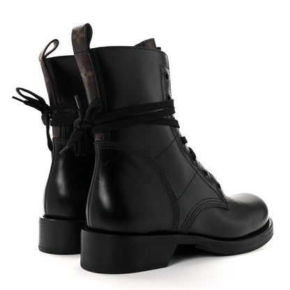 Louis Vuitton Calfskin Monogram Metropolis Flat Ranger Boots 40.5 Black 4 of 6