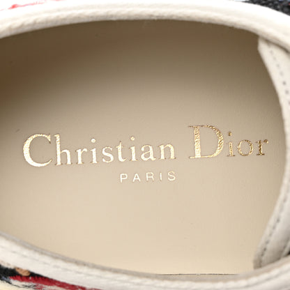 Christian Dior Cotton Floral Pop Embroidered Walk'N'Dior Low Top Sneakers 39 Red Multicolor 8 of 9