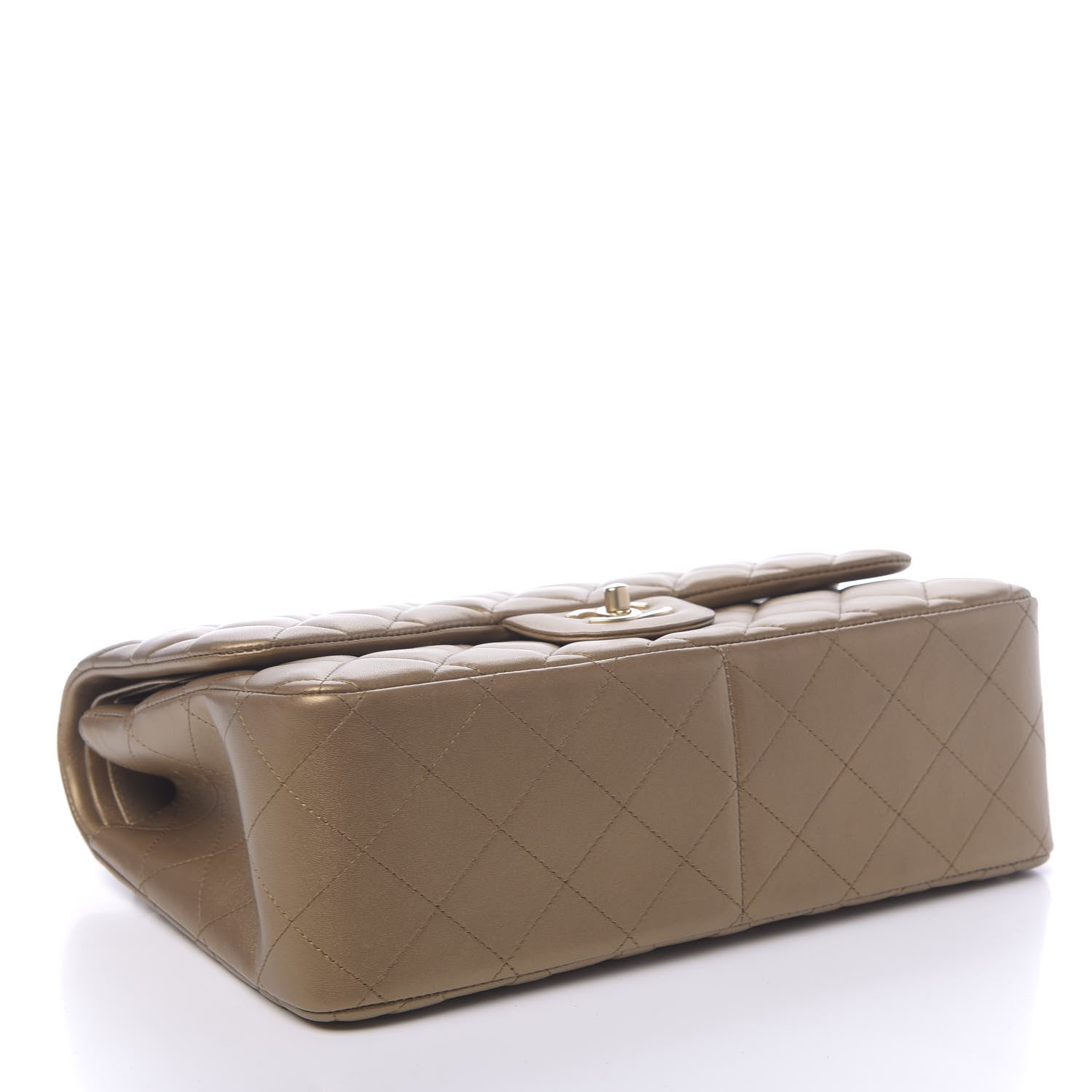 Chanel Metallic Lambskin Quilted Jumbo Double Flap Gold 4 of 11