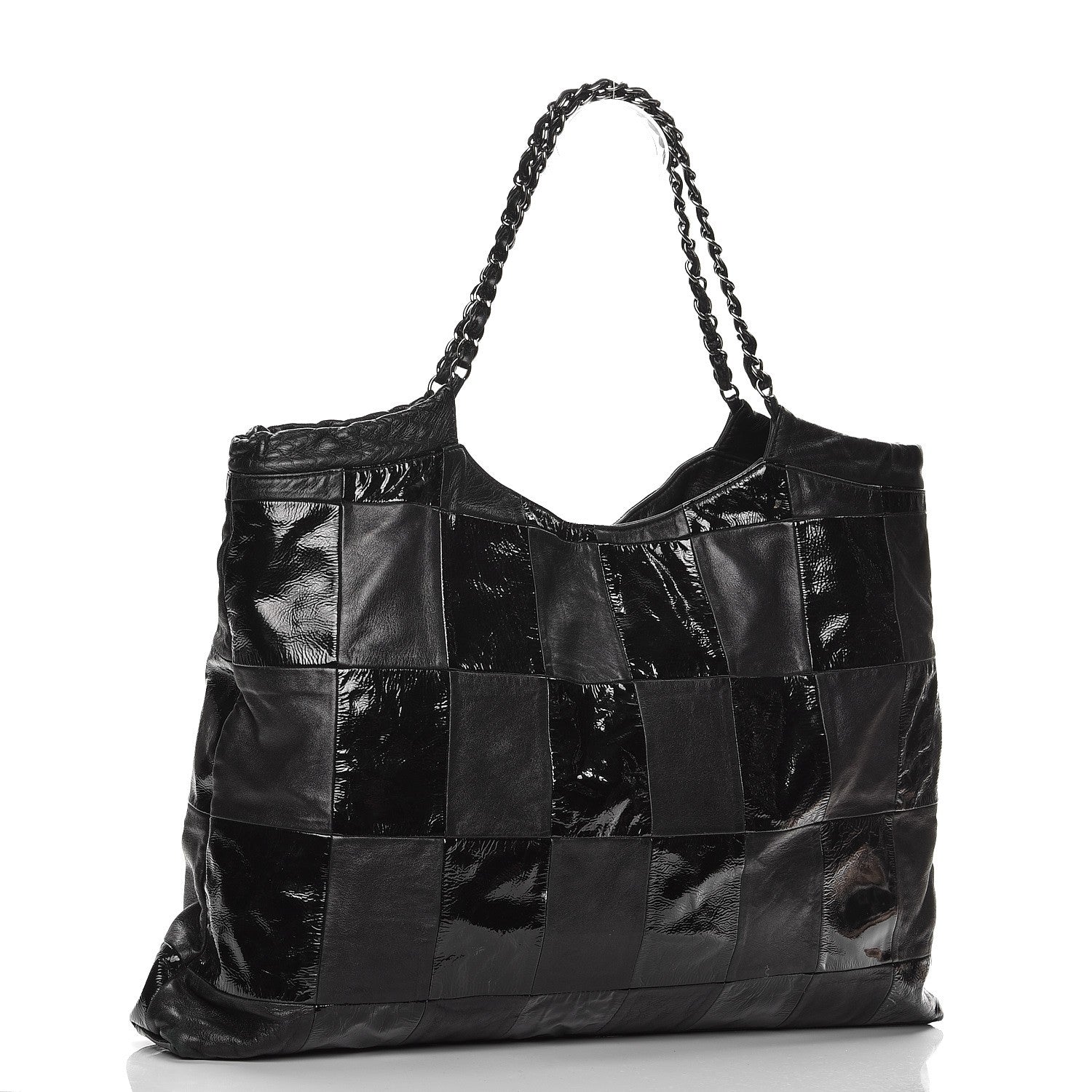 Chanel Patent Patchwork Large Brooklyn Tote Black 3 of 18
