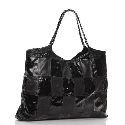 Chanel Patent Patchwork Large Brooklyn Tote Black 3 of 18