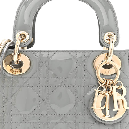 Christian Dior Patent Cannage Mini Lady Dior Grey Stone 6 of 10