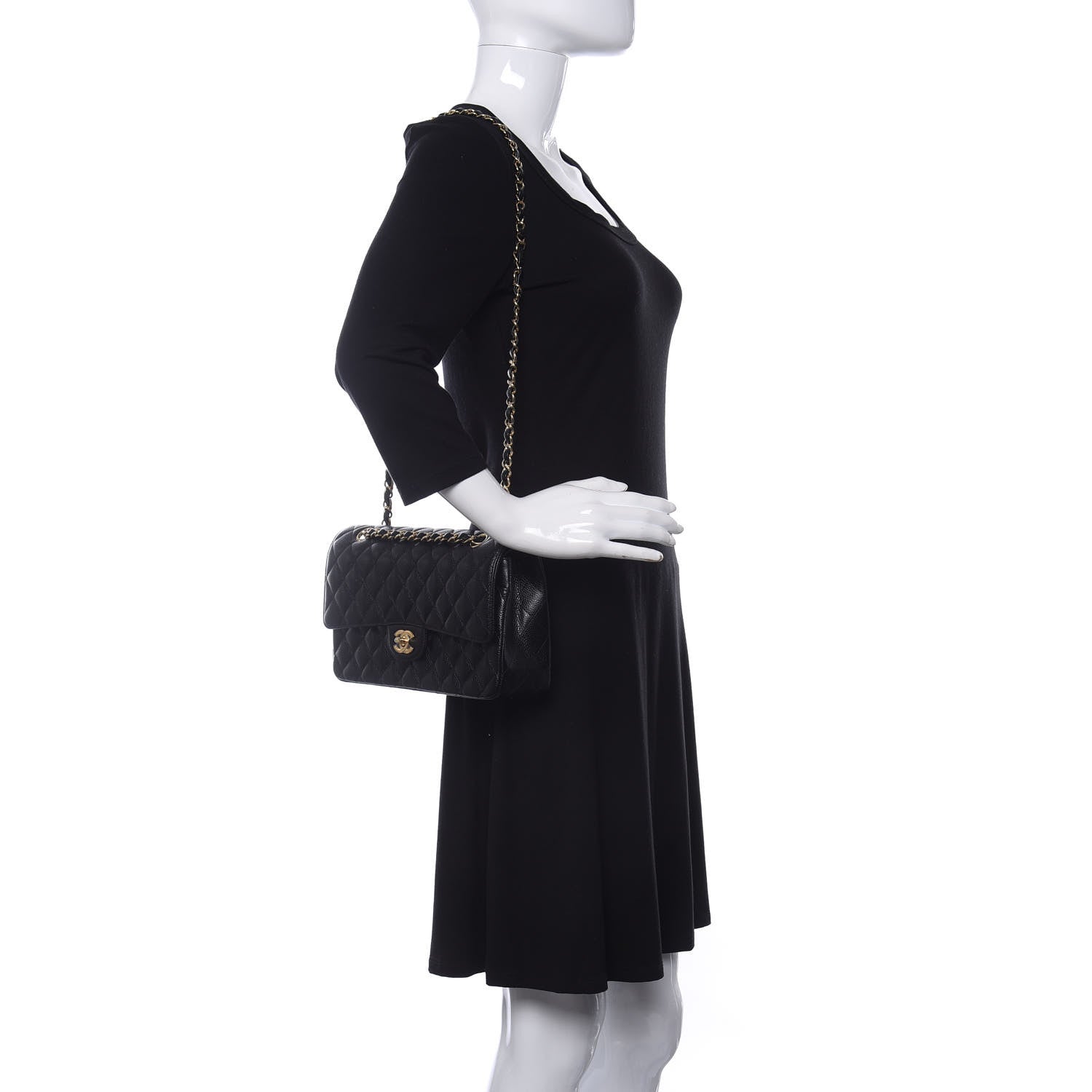 Chanel Caviar Quilted Medium Double Flap Black 2 of 11