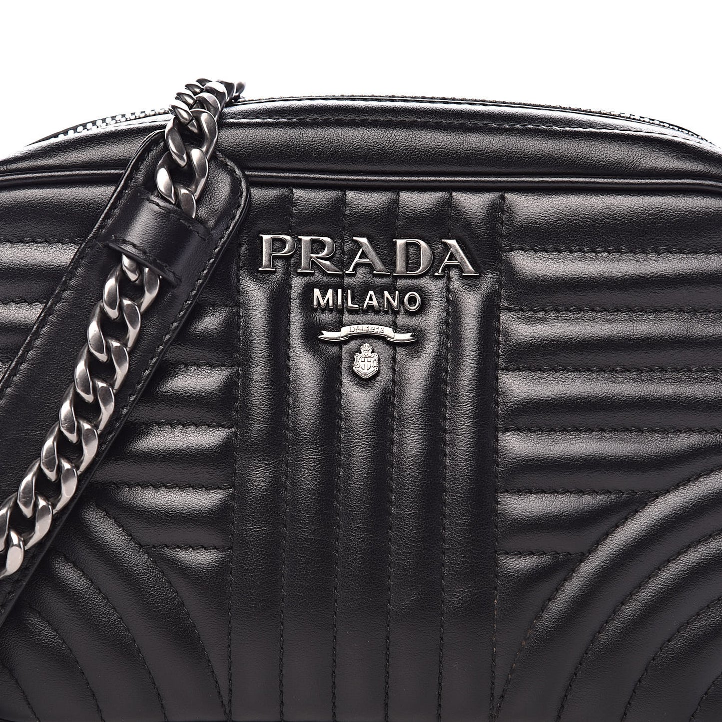Soft Calfskin Diagramme Crossbody Bag Black