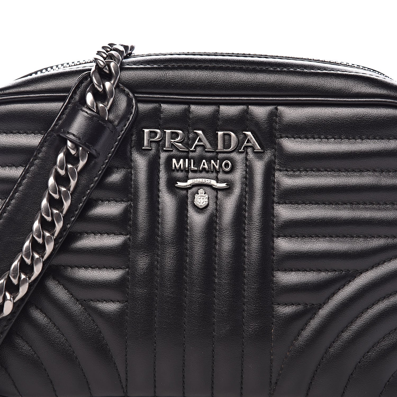Prada Soft Calfskin Diagramme Crossbody Bag Black 13 of 13