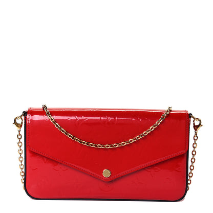 Louis Vuitton Vernis Felicie Pochette Chain Wallet Cherry 1 of 10