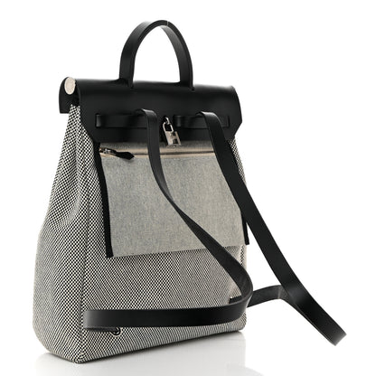 Hermes Criss Viking Vache Hunter Herbag a Dos Zip Retourne Backpack Ecru Black 4 of 13