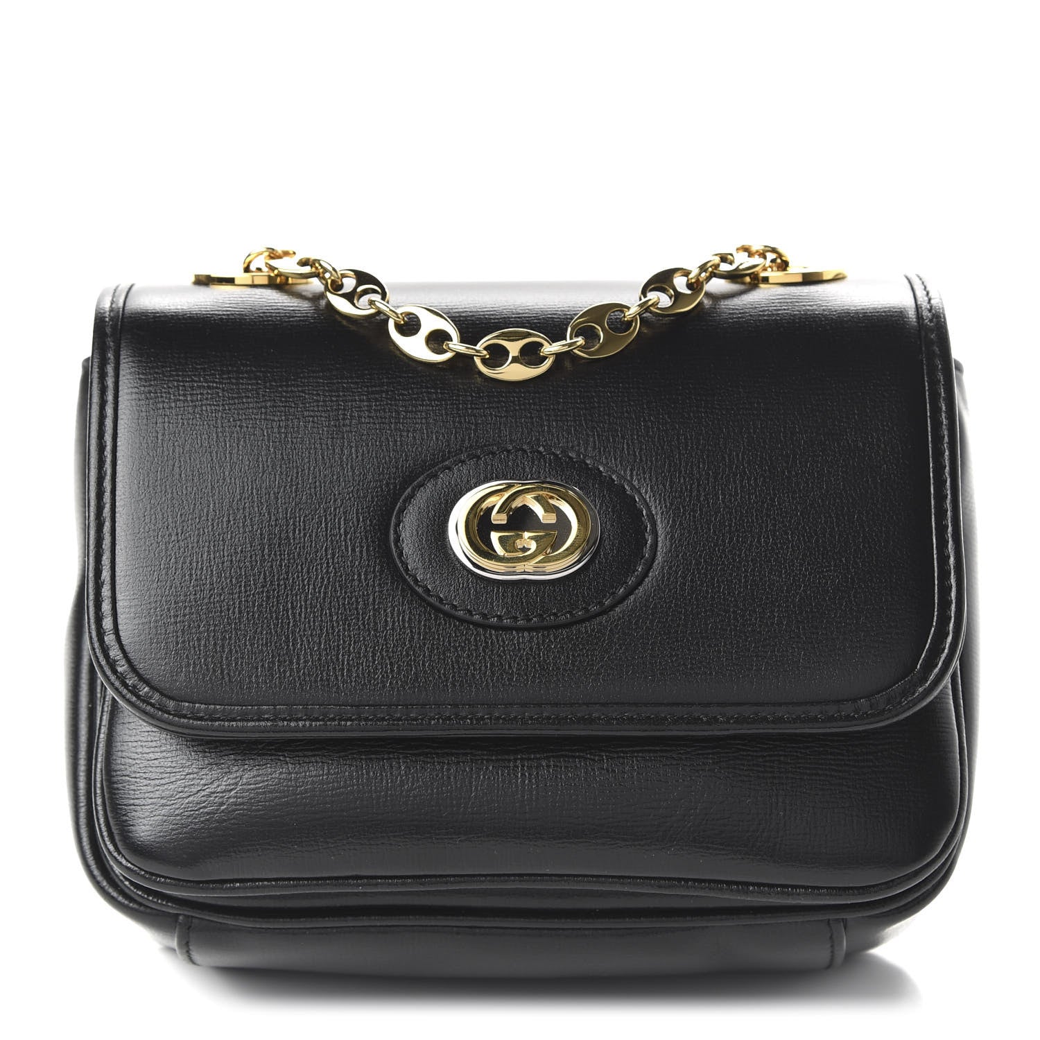 Gucci Azalea Calfskin Mini Marina Chain Shoulder Bag Black 1 of 11