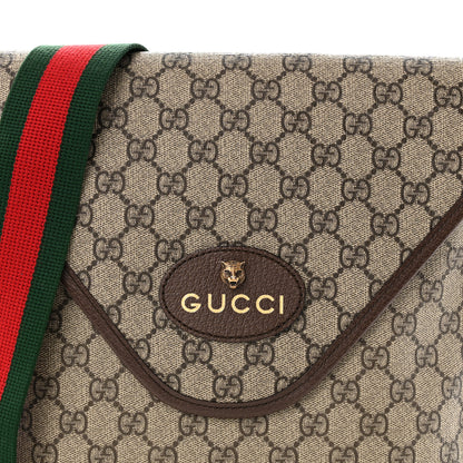 Gucci GG Supreme Monogram Web Medium Neo Vintage Flap Messenger Bag Beige New Acero Acero 8 of 11