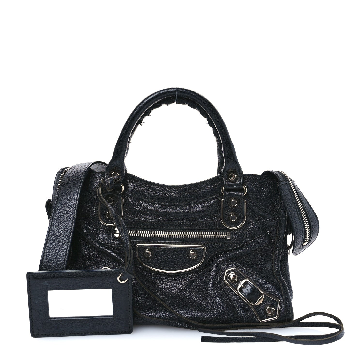 Balenciaga Chevre Silver Metallic Edge Hardware Mini City Black 1 of 12