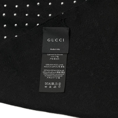 Gucci Wool Studded Jacquard GG Scarf Black 5 of 7