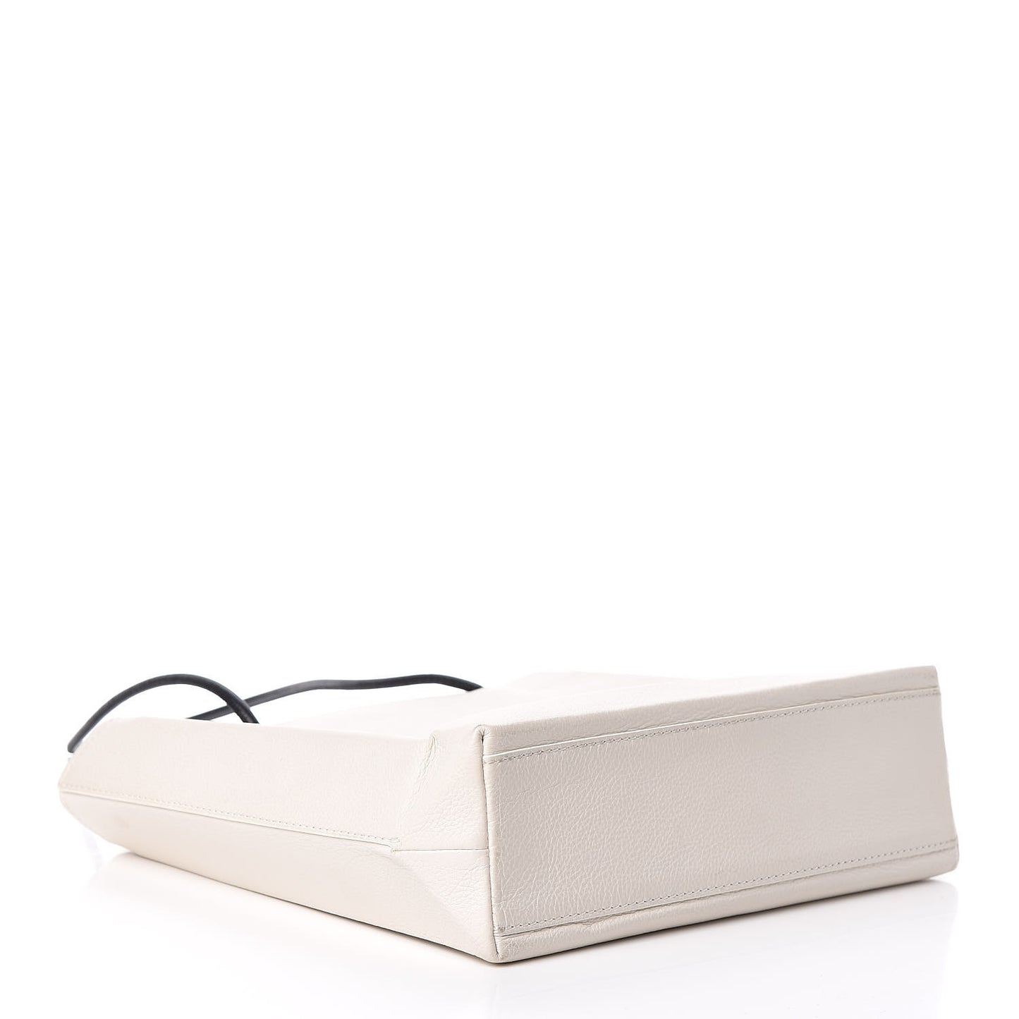 Calfskin Logo Small Shopping Tote White