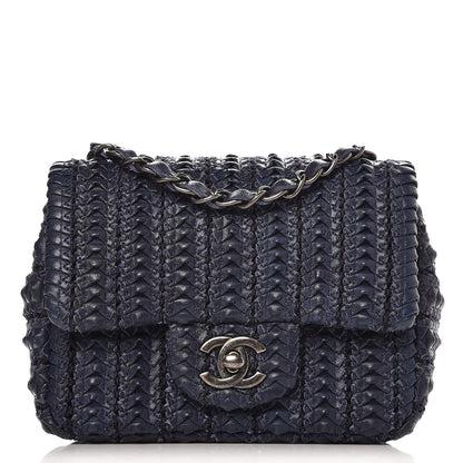 Chanel Lambskin Embroidered Small Flap Navy 1 of 9