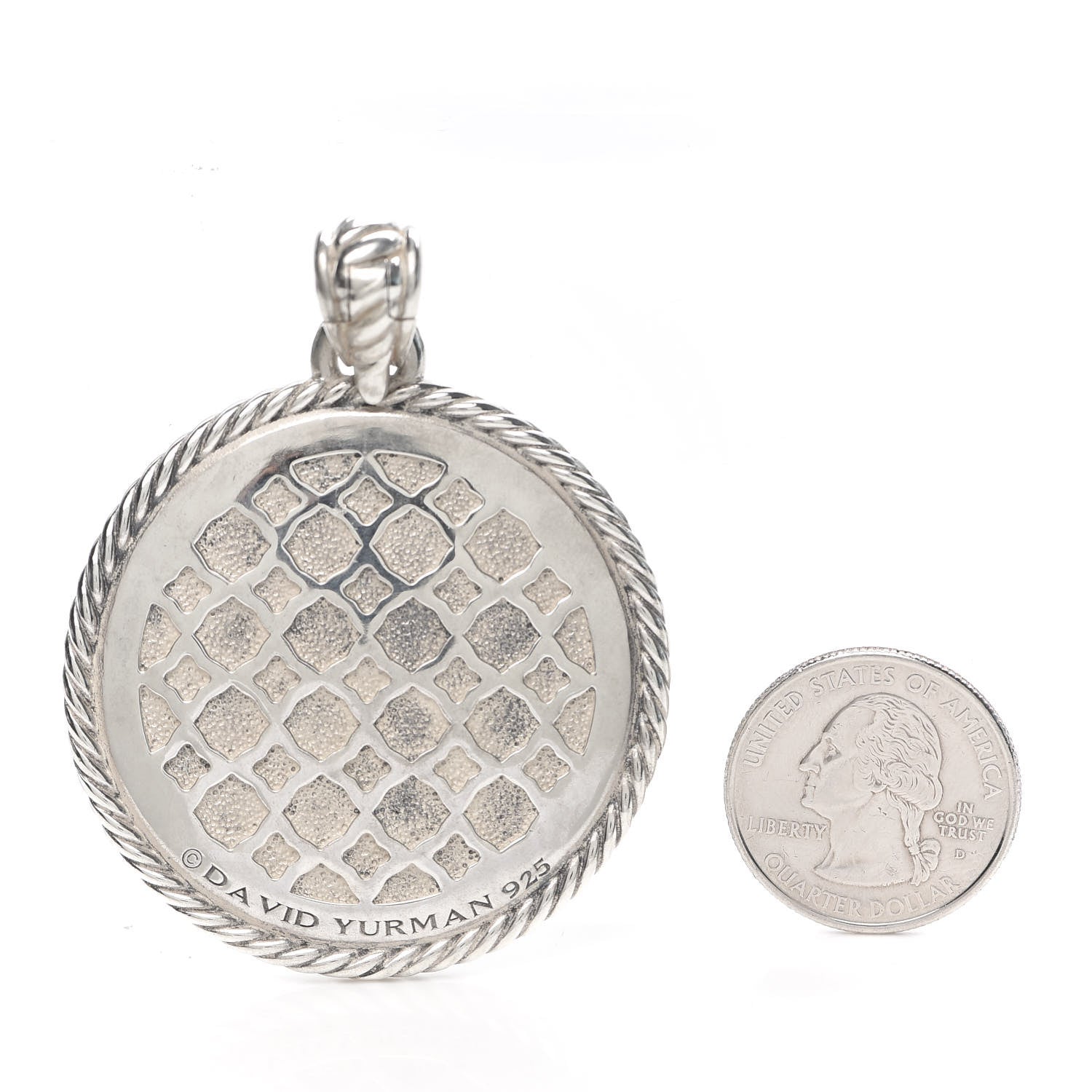 David Yurman Sterling Silver Large Labyrinth Disc Pendant 2 of 3