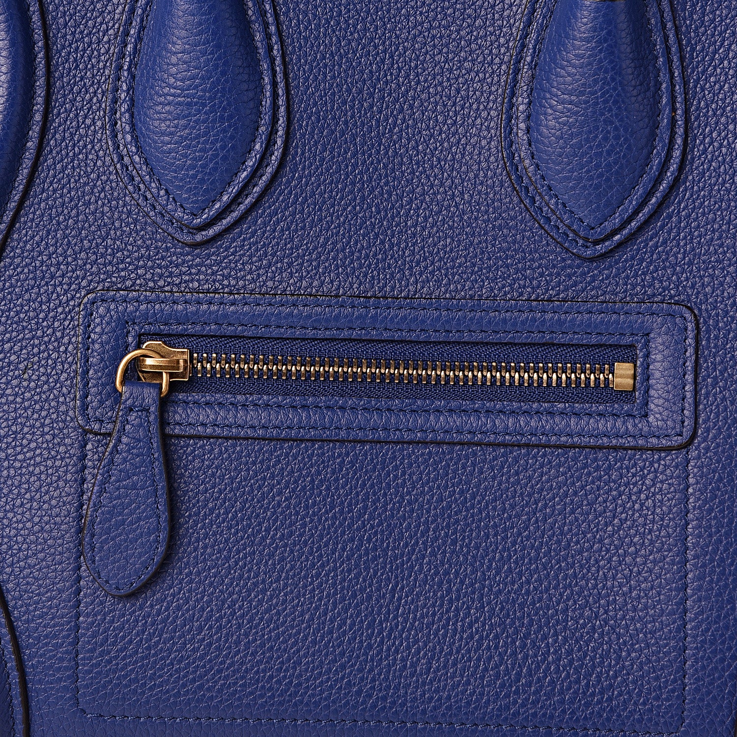 Celine Drummed Calfskin Micro Luggage Indigo 14 of 15