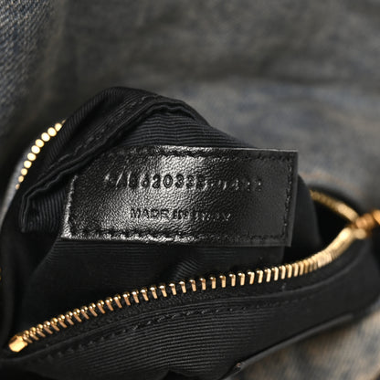 Saint Laurent Denim Quilted Toy Loulou Puffer Monogram Chain Satchel Blue Cinnamon 7 of 10