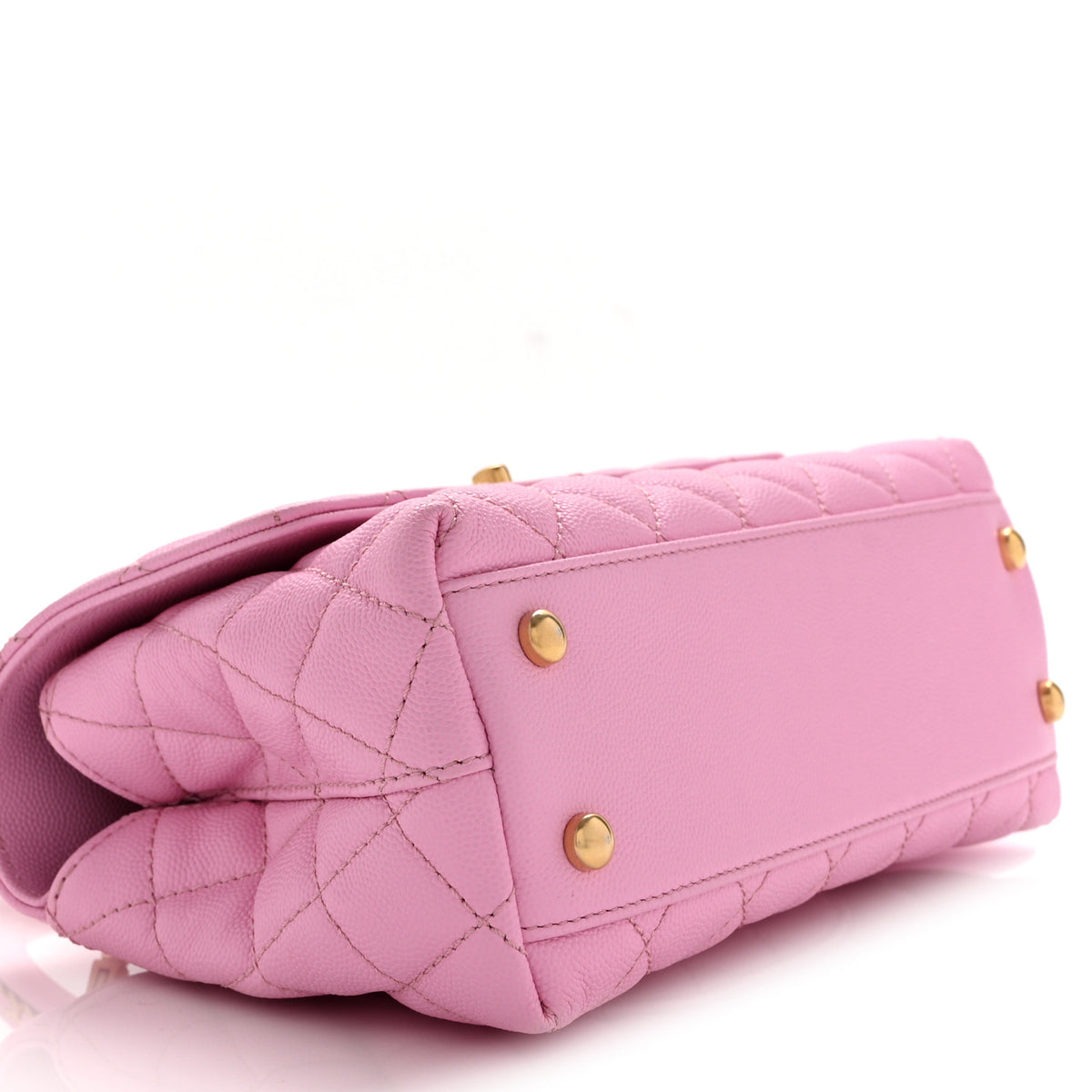 Chanel Caviar Quilted Mini Coco Chain Handle Flap Pink 9 of 10
