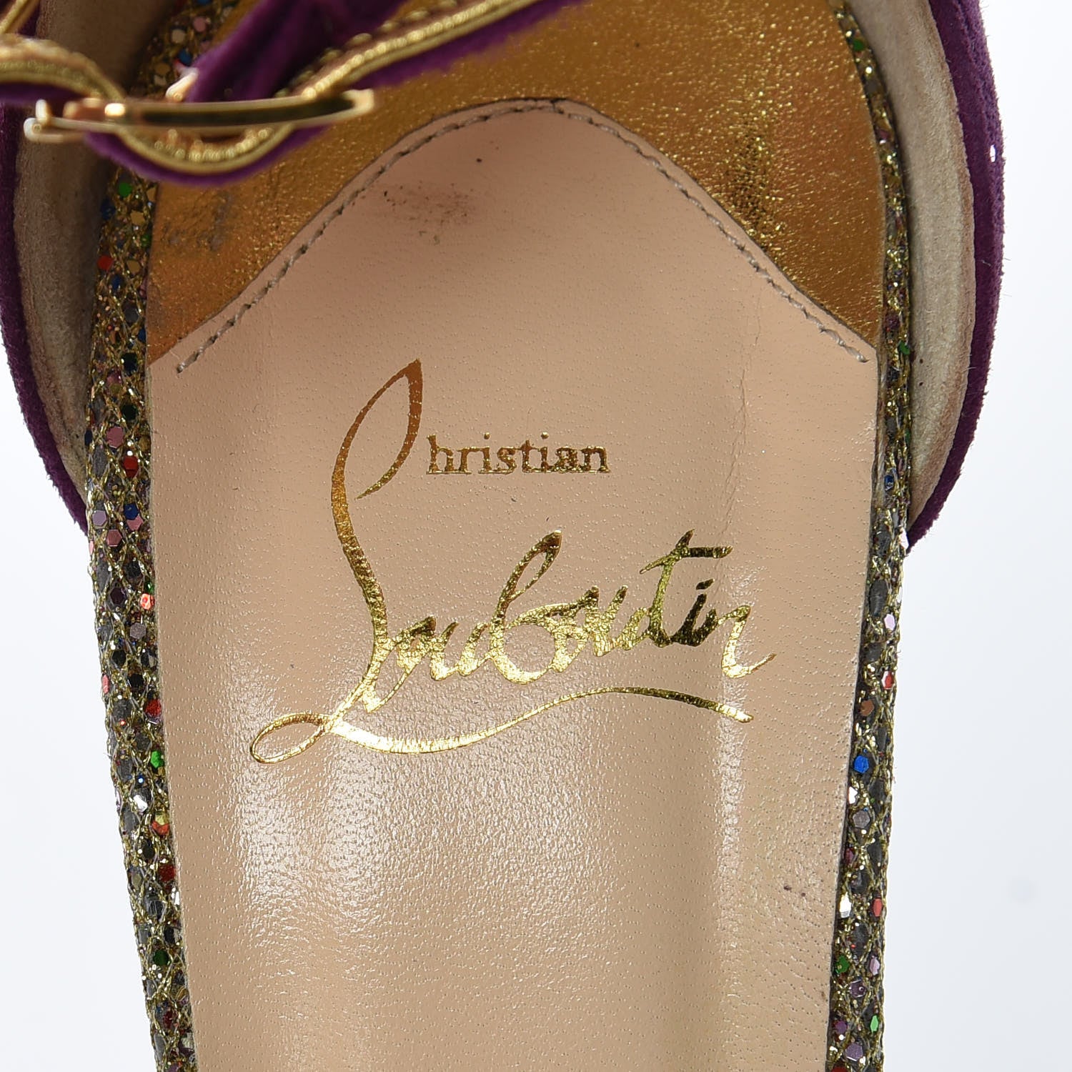 Christian Louboutin Suede Mignons 120 Sandals 37.5 Amethyst 8 of 11