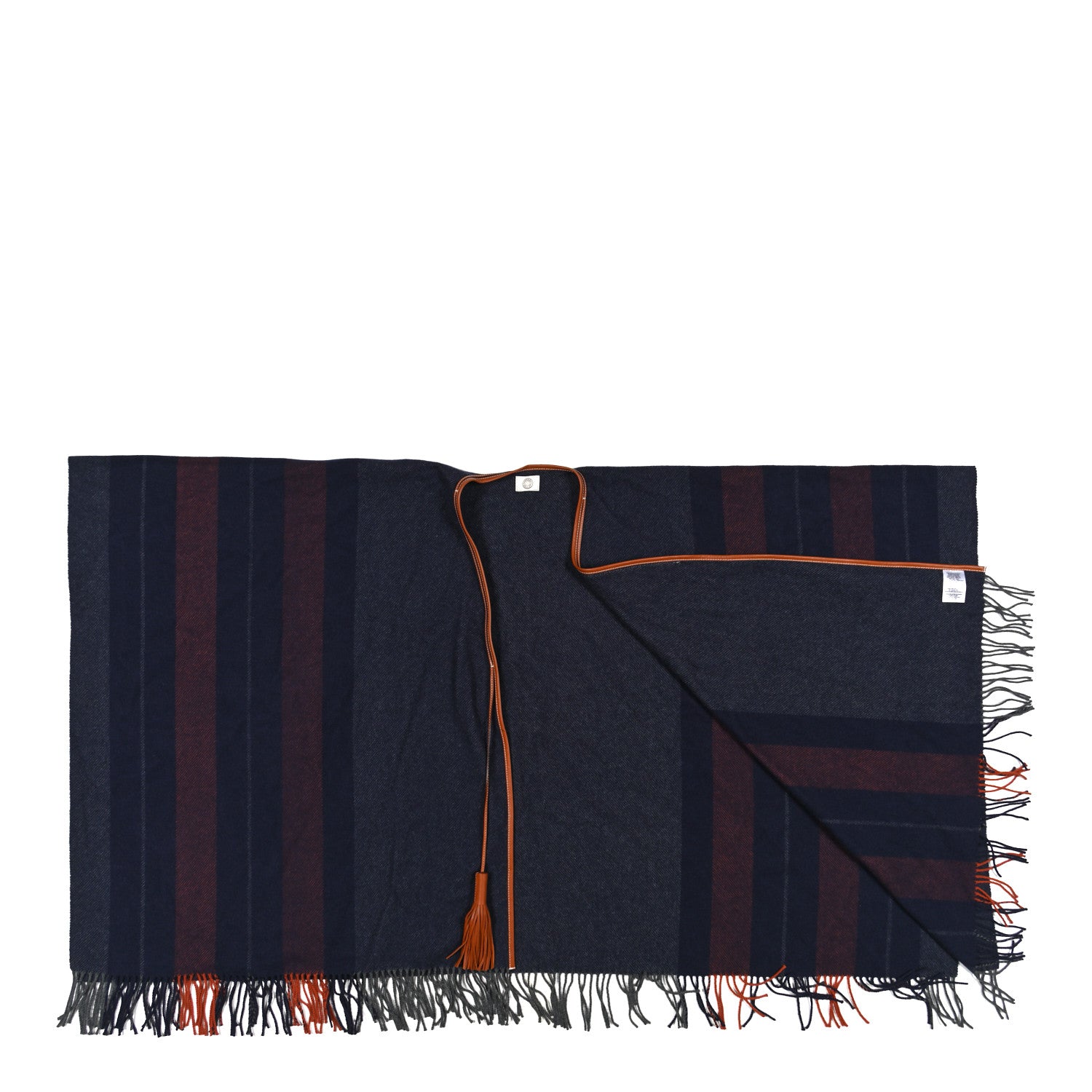 Hermes Merino Wool Cashmere Rocabar Poncho Gris 2 of 4