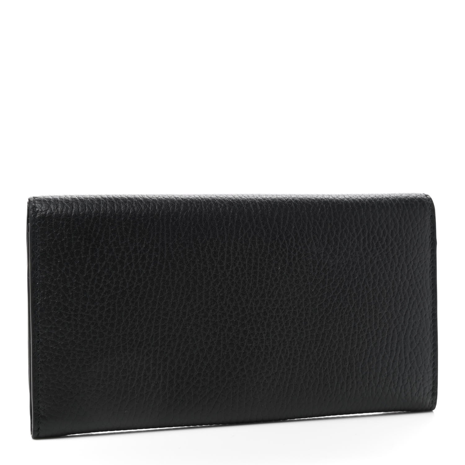 Gucci Pebbled Calfskin Interlocking G Continental Wallet Black 3 of 7