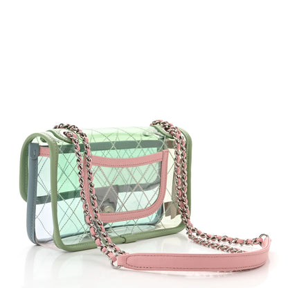 Chanel Lambskin PVC Quilted Mini Coco Splash Flap Blue Green 3 of 11