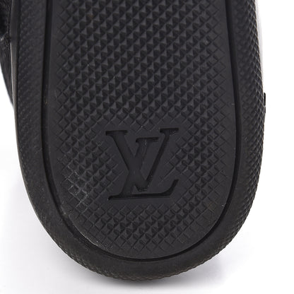 Louis Vuitton Calfskin Suede Monogram Cliff Top Wedge Sneakers 38 Black 8 of 10