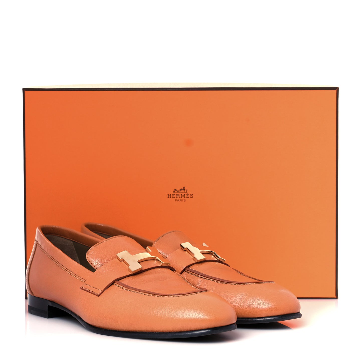 Goatskin Womens Paris Loafers 36 Marron Glaise