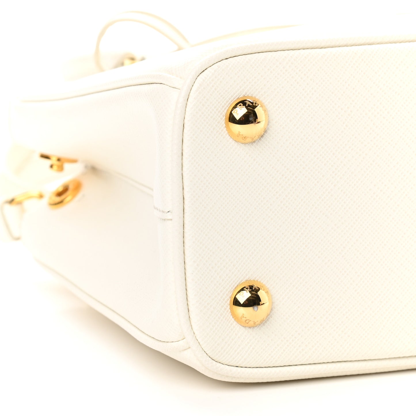 Saffiano Mini Galleria Double Zip Tote Bianco