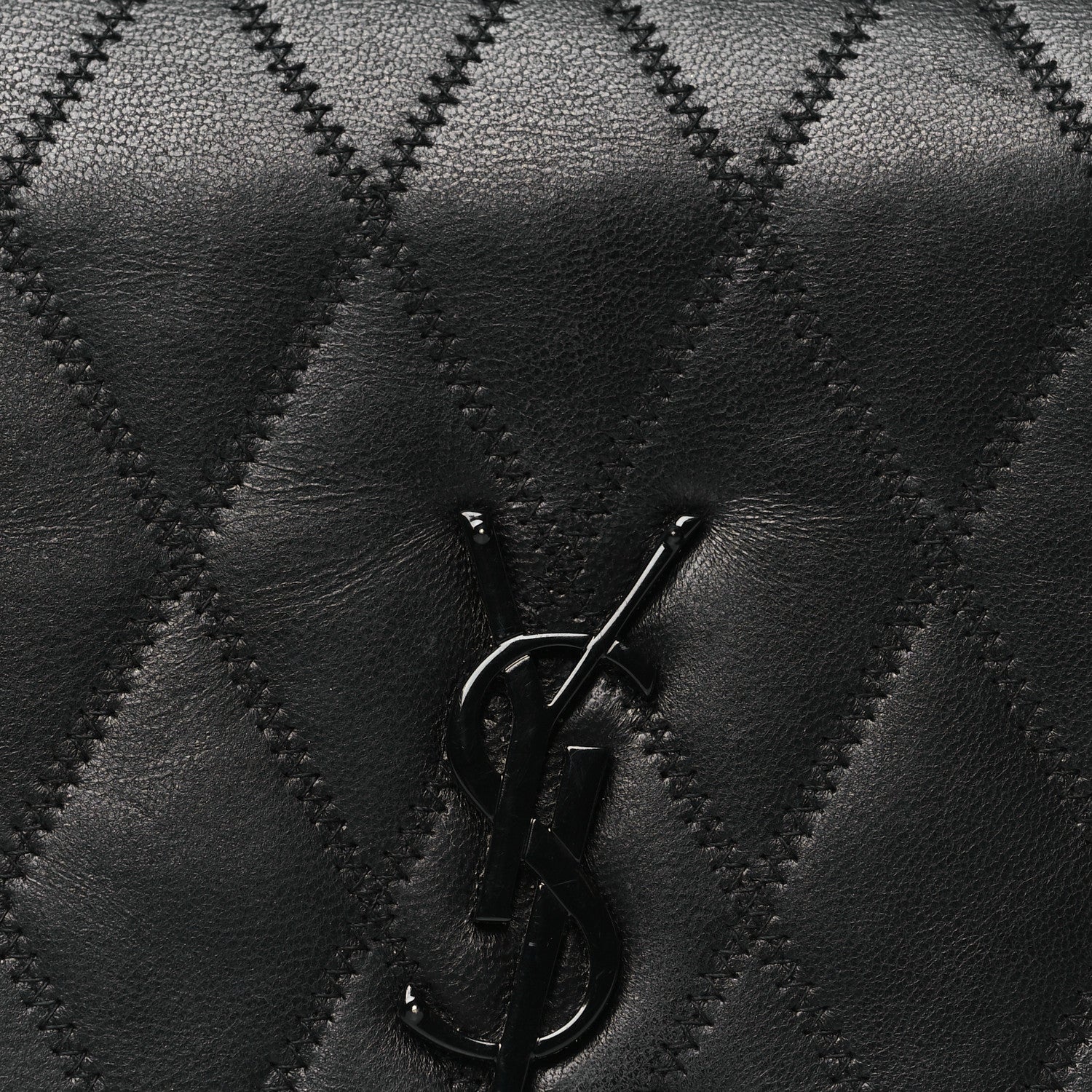 Saint Laurent Lambskin Diamond Quilted Monogram Angie Chain Bag Black 8 of 12