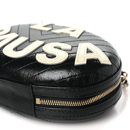 Chanel Lambskin Embroidered Chevron Quilted La Pausa Tassel Clutch Black 10 of 11