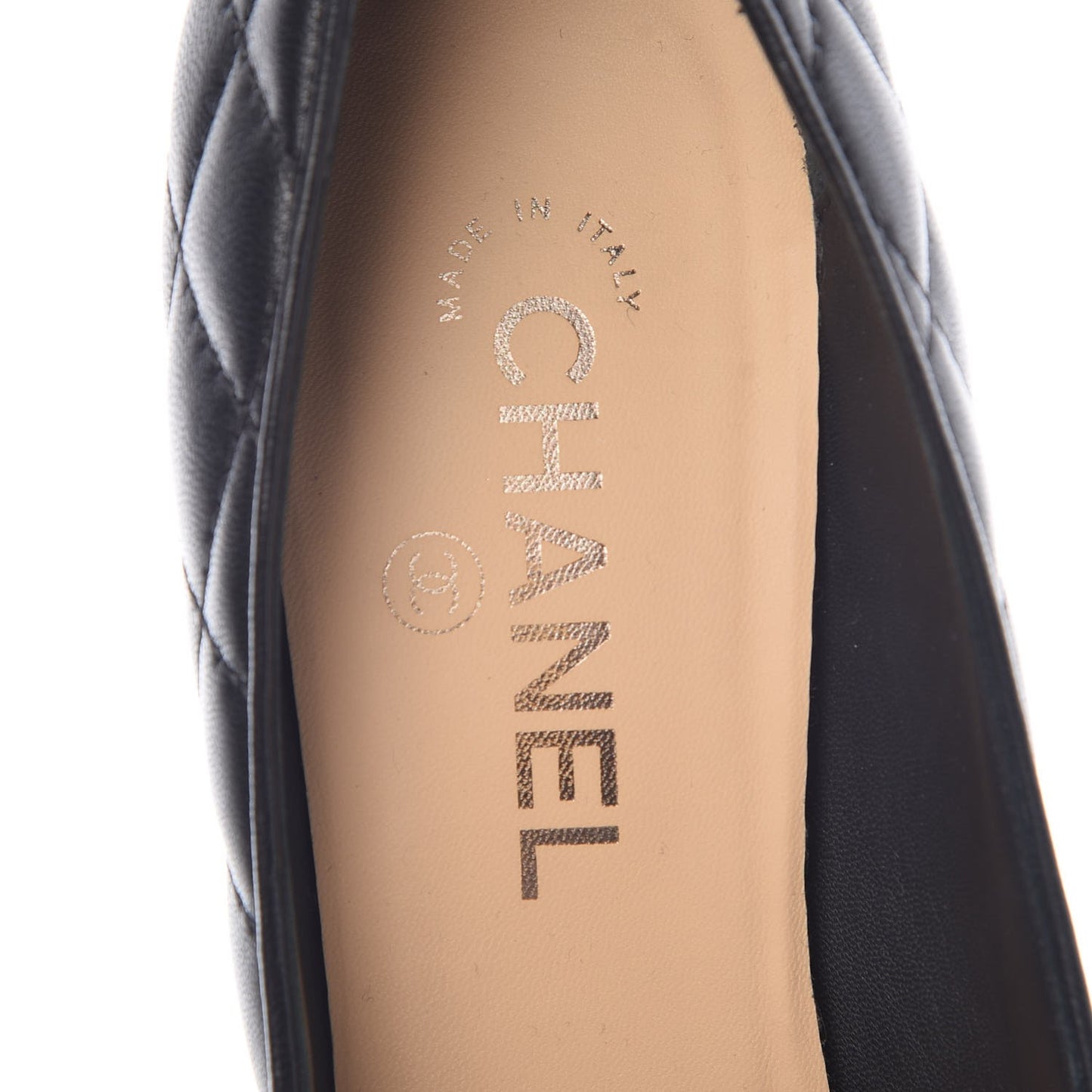 Lambskin Quilted Cap Toe Pumps 38 Black