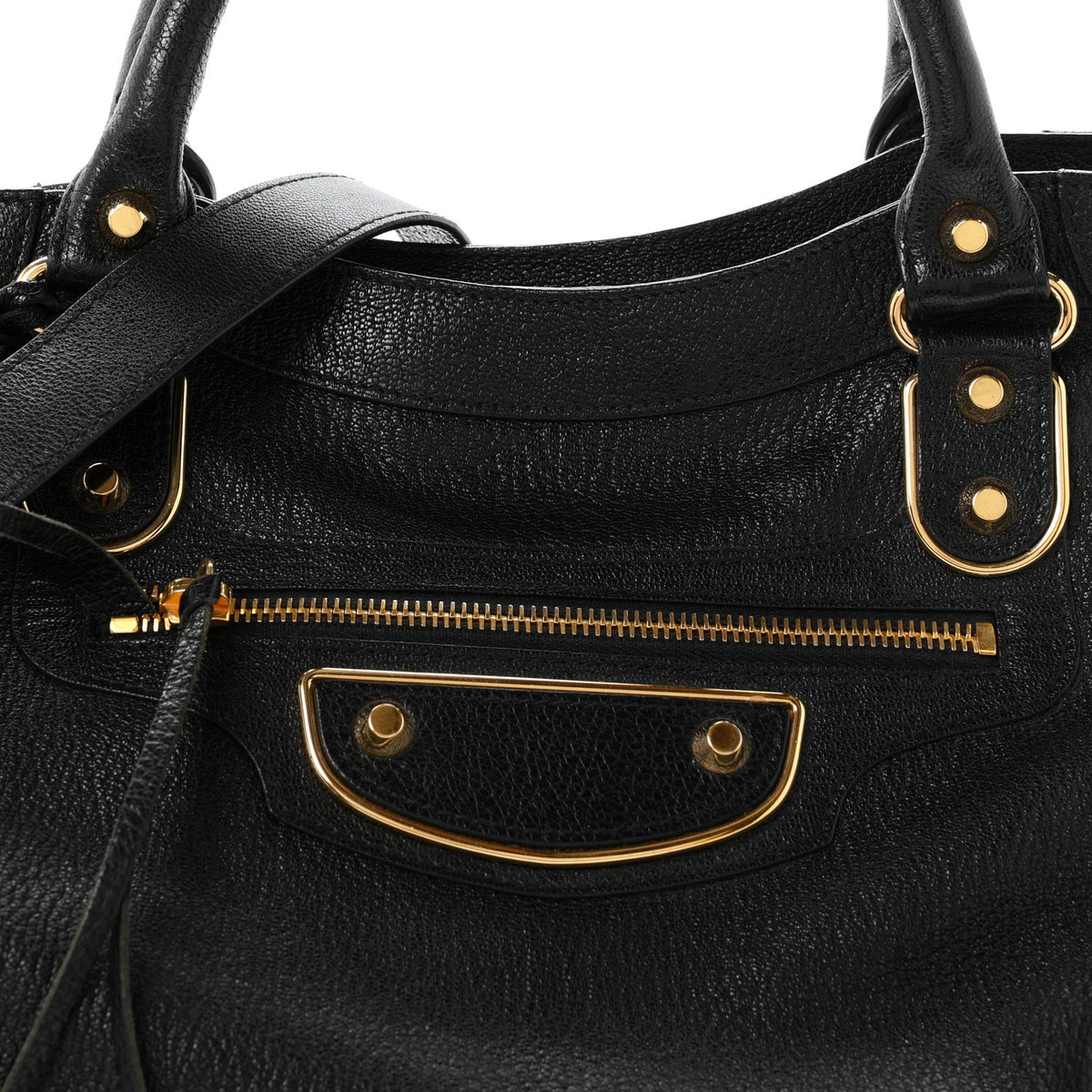 Balenciaga Chevre Gold Metallic Edge Hardware Velo Black 9 of 11