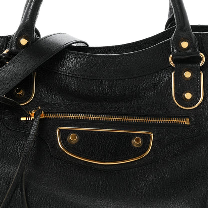 Balenciaga Chevre Gold Metallic Edge Hardware Velo Black 9 of 11