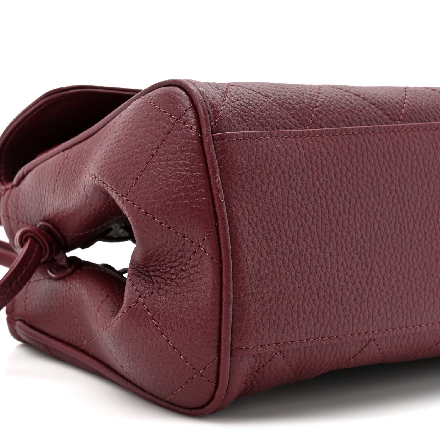 Chanel Grained Calfskin Stitched Urban Essentials Small Shopping Bag Burgundy 11 of 12