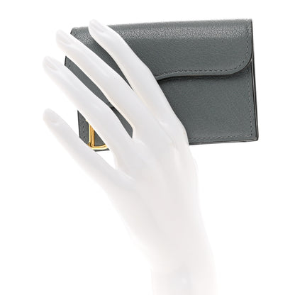 Christian Dior Goatskin Saddle Card Holder Sky Blue 2 of 7