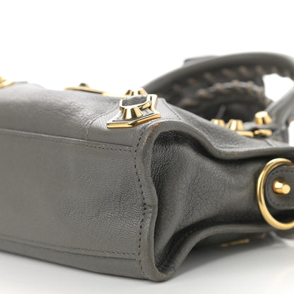 Balenciaga Chevre Gold Metallic Edge Hardware Mini City Gris Acier 10 of 12