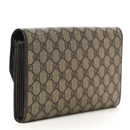 Gucci GG Supreme Monogram Travel Organizer Flap Wallet Brown 3 of 13
