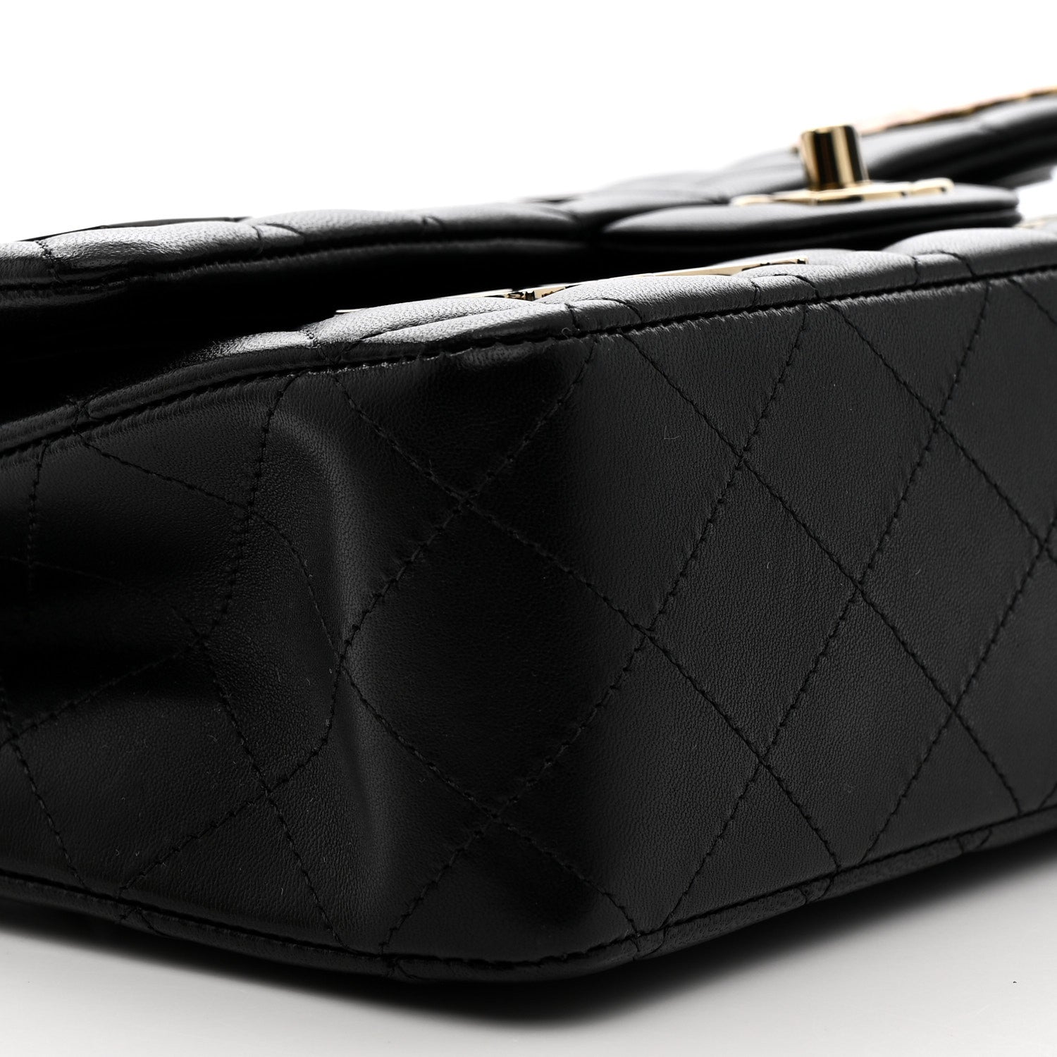 Chanel Lambskin Quilted Medium Hollywood Charms Double Flap Black 9 of 14