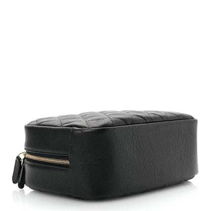 Chanel Caviar Quilted Medium Curvy Pouch Cosmetic Case Black 4 of 11