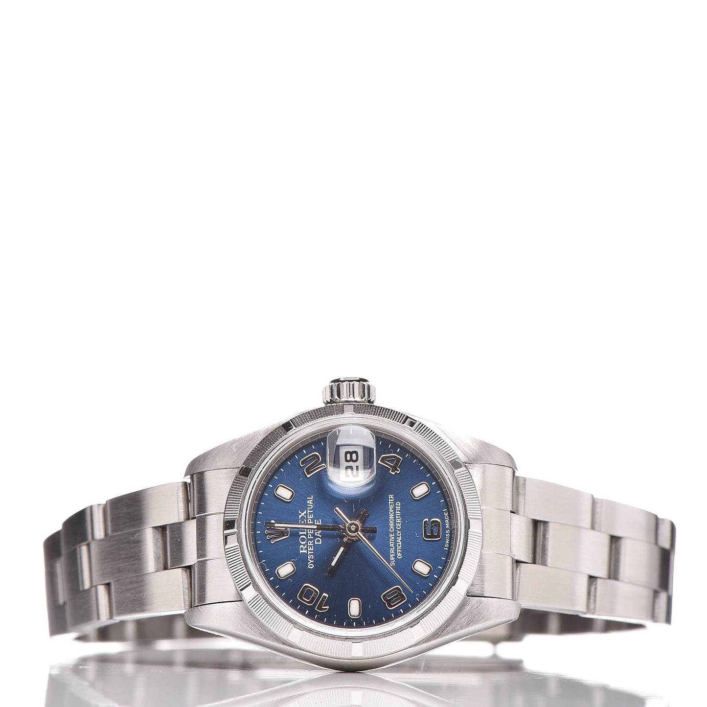 Stainless Steel 26mm Oyster Perpetual Date Watch Blue 79190