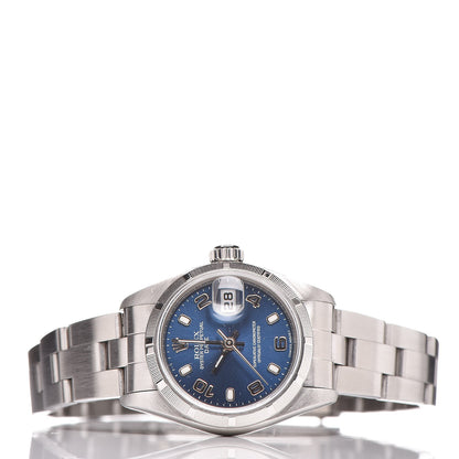 Rolex Stainless Steel 26mm Oyster Perpetual Date Watch Blue 79190 3 of 9