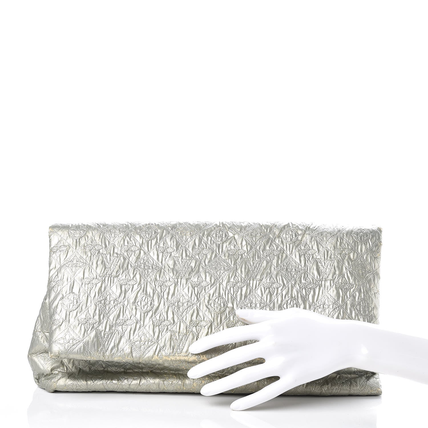 Louis Vuitton Jacquard Quilted Monogram Limelight Clutch GM Perle 2 of 11
