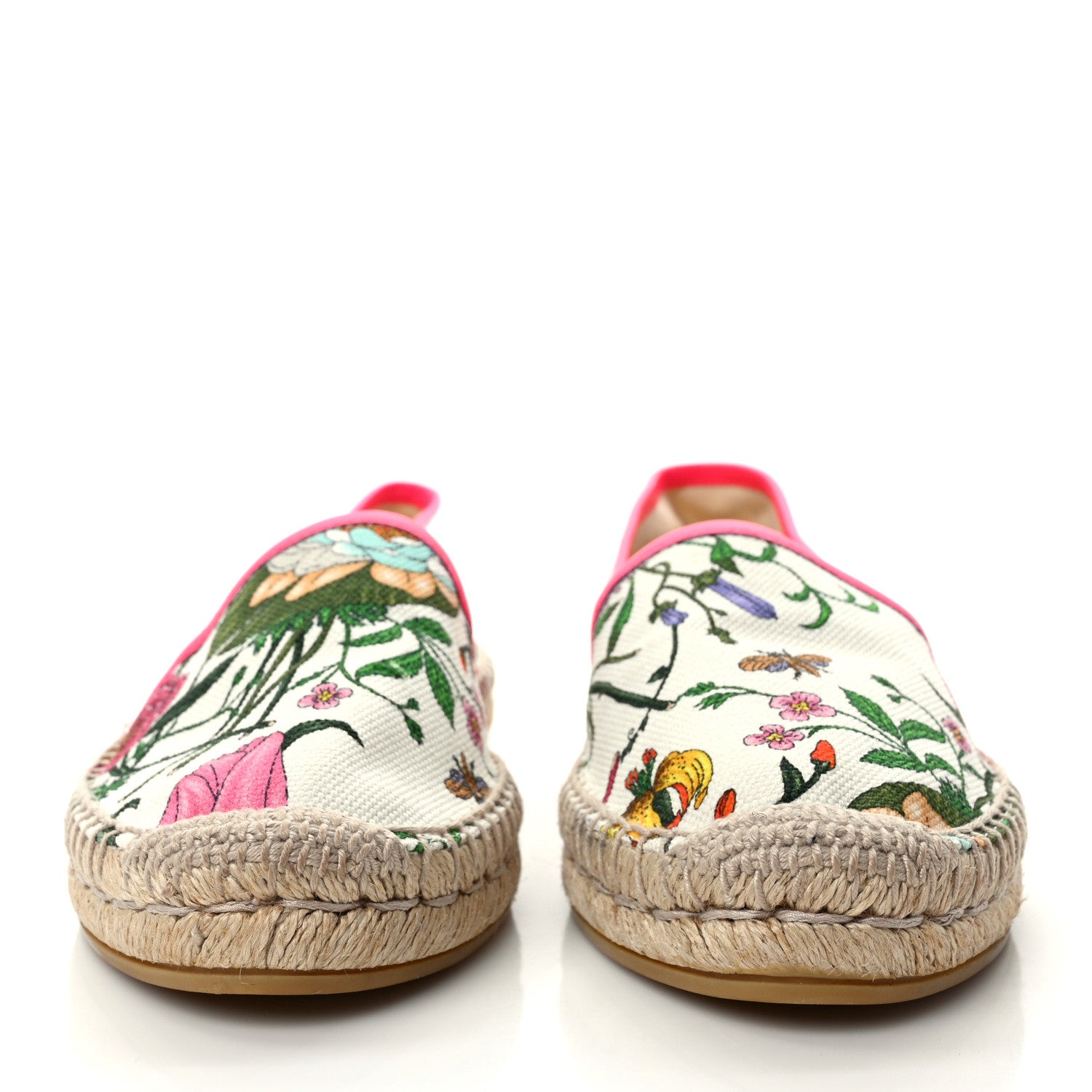 Gucci Canvas Flora Print Espadrilles 39 White Multicolor Fuxia 2 of 9