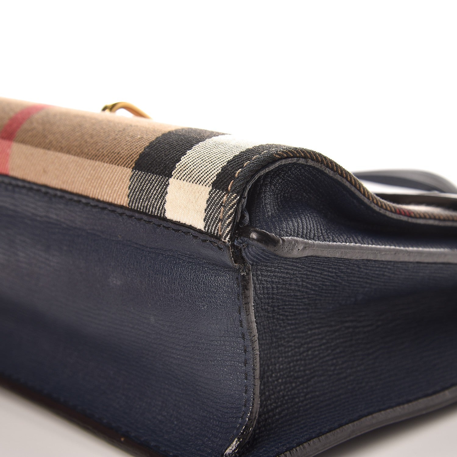 Burberry Derby Calfskin House Check Small Macken Crossbody Bag Ink Blue 10 of 11