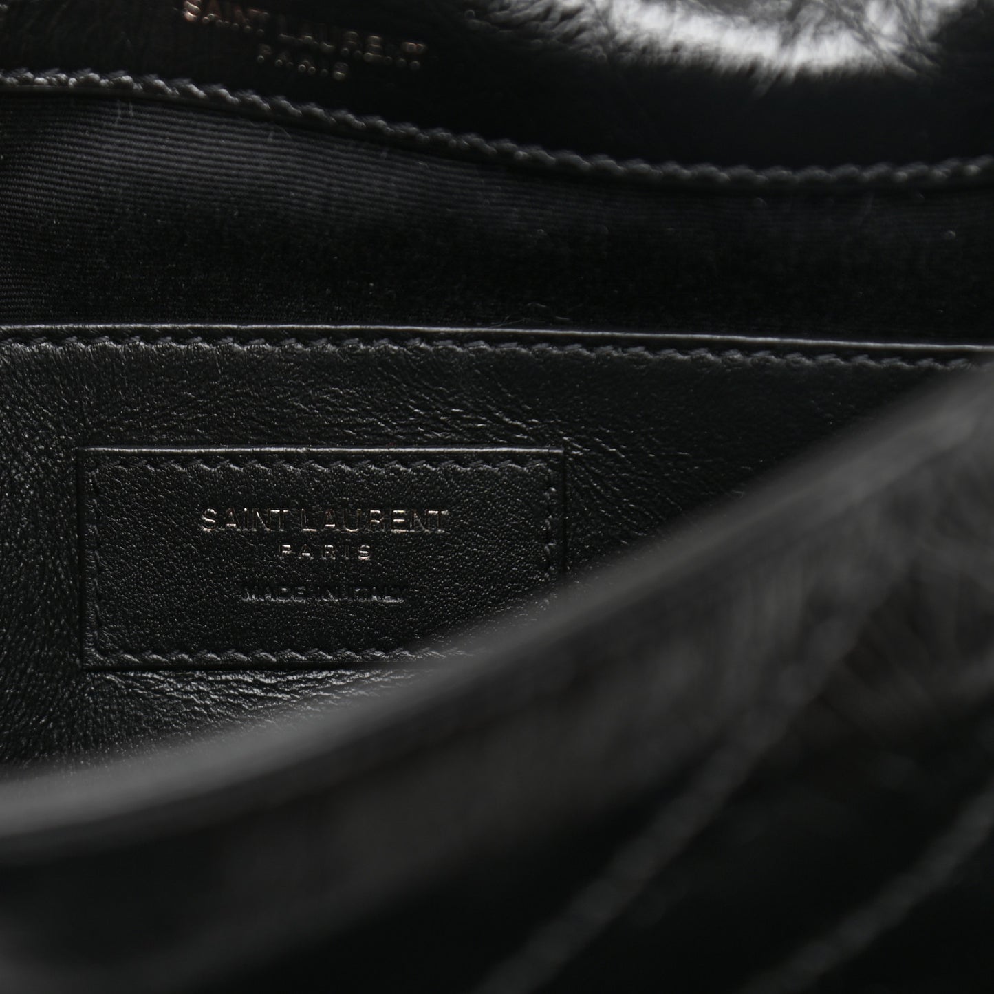 Crinkled Lambskin Matelasse Monogram Baby Niki Chain Satchel Black