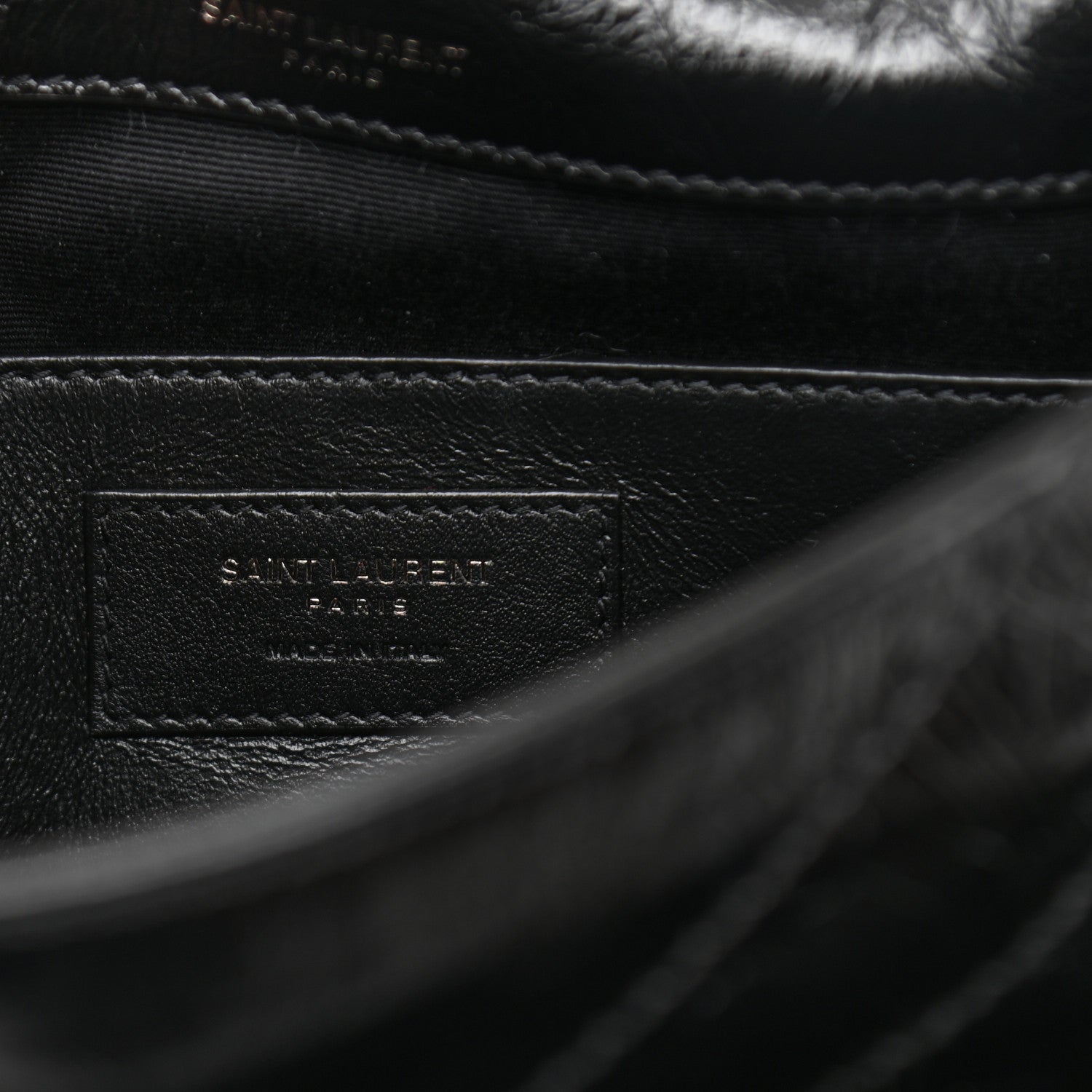 Saint Laurent Crinkled Lambskin Matelasse Monogram Baby Niki Chain Satchel Black 7 of 8