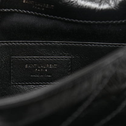 Saint Laurent Crinkled Lambskin Matelasse Monogram Baby Niki Chain Satchel Black 7 of 8