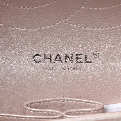 Chanel Metallic Caviar Chevron Quilted Jumbo Double Flap Light Gold 7 of 11
