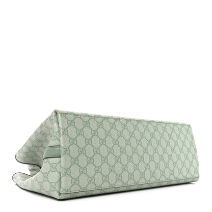 Gucci GG Supreme Monogram Emblem Large Tote Bag Sage Green 4 of 9