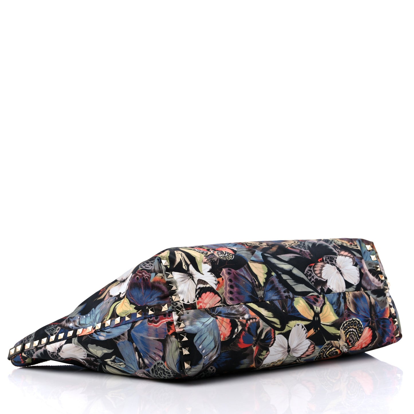 Canvas Camubutterfly Rockstud Crossbody Tote Multicolor